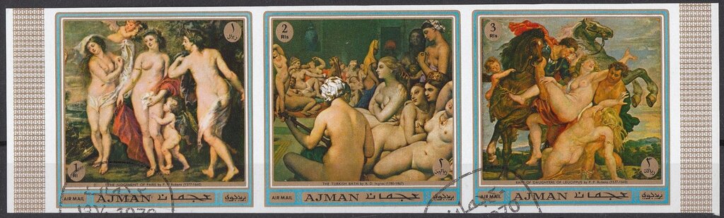 Paintings by Rubens a,d Ingres - se-tenant