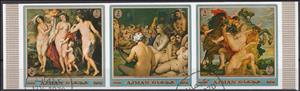 Se-tenant, Paintings by Rubens a,d Ingres - se-tenant, Ajman,  , Art, Nudes, Paintings