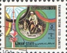 Stamp, Riding, Single, Ajman,  , Olympic Games, Sports