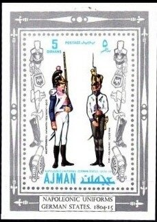 Souvenir Sheet, Württemberg, Waldeck, Ajman,  , Uniforms