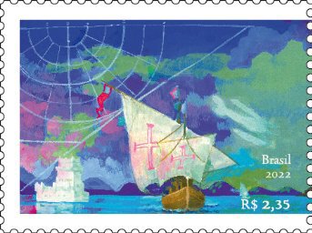 Stamp, First Flight Across South Atlantic, Centenary, Brazil,  , Aviation, Sailing Ships
