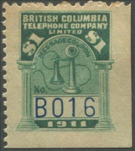 Stamp, Telephone - dated 1911, Canada,  , Telephones, Telephony