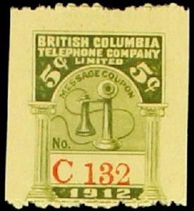 Stamp, Telephone - dated 1912, Canada,  , Telephones, Telephony