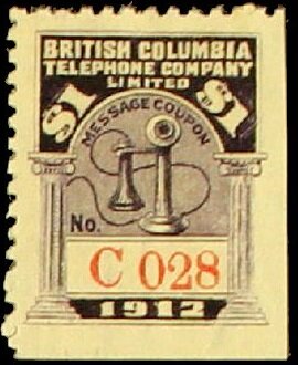 Stamp, Telephone - dated 1912, Canada,  , Telephones, Telephony