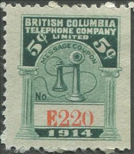 Stamp, Telephone - dated 1914, Canada,  , Telephones, Telephony