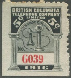 Stamp, Telephone - dated 1916, Canada,  , Telephones, Telephony
