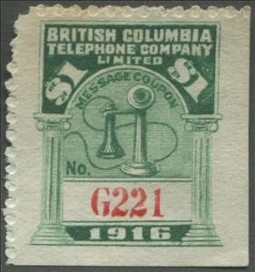 Stamp, Telephone - dated 1916, Canada,  , Telephones, Telephony