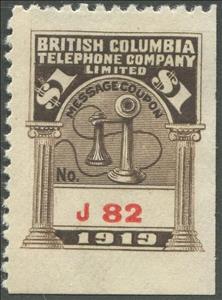 Stamp, Telephone - dated 1919, Canada,  , Telephones, Telephony