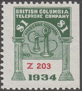 Stamp, Telephone - dated 1934, Canada,  , Telephones, Telephony