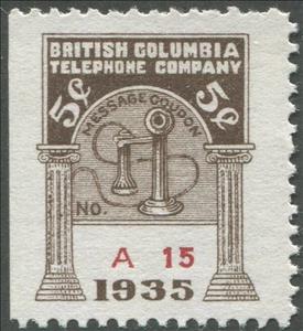Stamp, Telephone - dated 1935, Canada,  , Telephones, Telephony