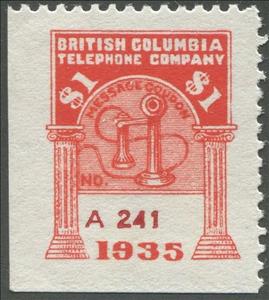 Stamp, Telephone - dated 1935, Canada,  , Telephones, Telephony