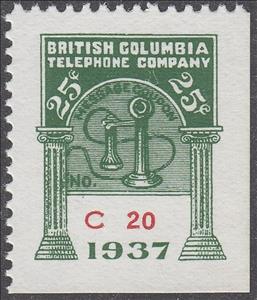 Stamp, Telephone - dated 1937, Canada,  , Telephones, Telephony