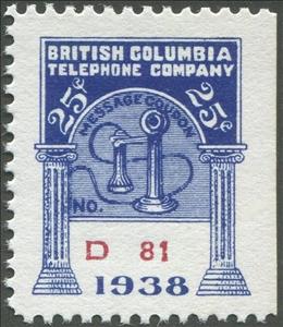 Stamp, Telephone - dated 1938, Canada,  , Telephones, Telephony