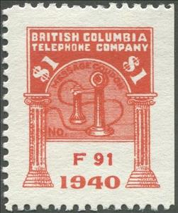 Stamp, Telephone - dated 1940, Canada,  , Telephones, Telephony