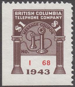 Stamp, Telephone - dated 1943, Canada,  , Telephones, Telephony