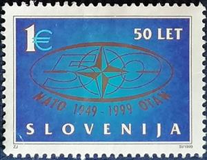 Stamp, NATO 50 let, Cinderellas,  , Anniversaries and Jubilees, Signs