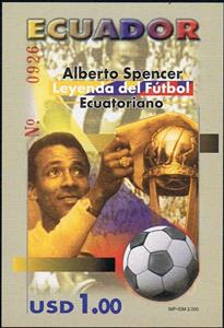 Souvenir Sheet, Alberto Spencer, Soccer Player, Ecuador,  , Football (Soccer), Sports