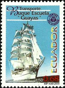 Stamp, Sailing training ship "Guayas", Ecuador,  , Sailing Ships