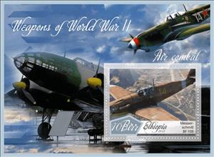 Souvenir Sheet, Weapons of World War II. Air combat, Ethiopia,  
