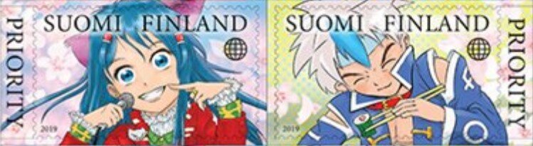 Se-tenant, Echoes of Japan, Finland,  , Cartoons, Comics