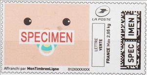 Stamp, Baby Face with Dummy, France,  , Infants