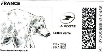 Stamp, Bear. Redesign, France,  , Animals (Fauna), Bears, Mammals