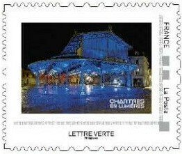Stamp, Chartres in Lights 2022 Halle Billiard, France,  , Buildings, Night Views