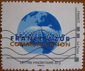 Stamp, France Azur Communication, France,  , Globes, Printing presses