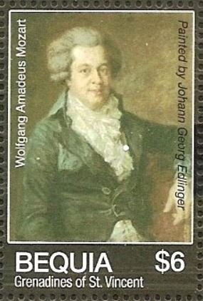 Painting of Mozart by Johann Georg Edlinger
