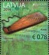 Stamp, Musical instruments: Kokle, Latvia,  , C.E.P.T. / Europe, Music, Musical Instruments