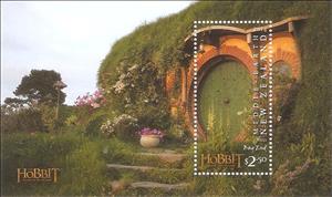 Souvenir Sheet, Bag End, New Zealand,  , Actors, Fairy Tales, Famous People, Literature, film