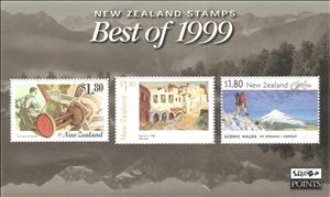 Souvenir Sheet, Best of 1999, New Zealand,  , Mountains, Paintings