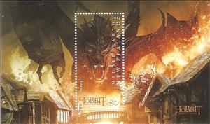 Souvenir Sheet, Smaug, New Zealand,  , Actors, Fairy Tales, Famous People, Literature, film