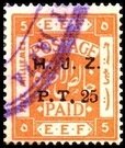 Stamp, E.E.F. Postage Paid - Overprinted, Palestine, British Mandate,  , Letters (Alphabet)