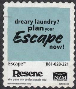 Stamp, Resene - Escape, Personalized and Private Mail Stamps,  , Advertisements, Letters (Alphabet), Proverbs and Quotations