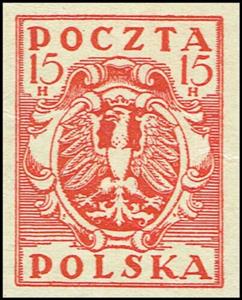 Stamp, Eagle on a Baroque Shield, Poland,  , Coats of Arms, Eagles, Heraldic Animals