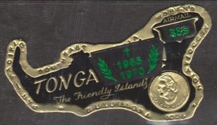 Map of Tongatapu - overprinted and surcharged