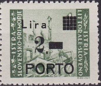 Landscape Stamp Overprint "PORTO" and new value