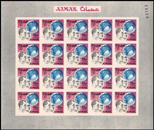 Full Pane, E.H. White and McDivitt, Globe, Orbits, Ajman,  , Astronauts, Globes, Outer Space, Space Traveling