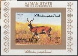 Souvenir Sheet, Impala (Aepyceros melampus), Ajman,  , Animals (Fauna), Antelopes, Mammals