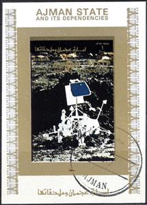 Souvenir Sheet, Lunar probe, Ajman,  , Outer Space, Space Traveling, Spacecrafts
