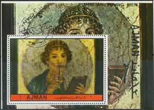 Souvenir Sheet, Portrait of the so-called Sappho, Ajman,  , Paintings