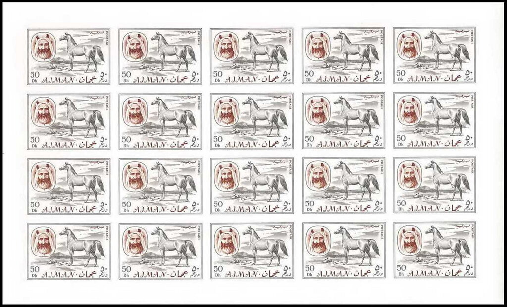 Sheikh Rashid and Arabian Horse (Equus ferus caballus)