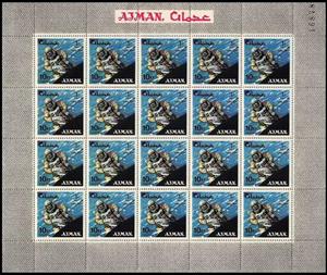 Full Pane, Spacewalk E.H. White (Gemini 4), Ajman,  , Astronauts, Globes, Outer Space, Space Traveling, Spacecrafts
