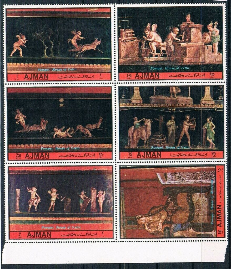 Wall Paintings from Pompeii - se-tenant
