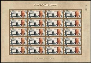 Full Pane, Winston Spencer Churchill and Tower Bridge, Ajman,  , Authors, Bridges, Famous People, Literary People (Poets and Writers), Literature, Nobel Laureates, Politicians, Государственный деятель