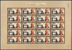 Full Pane, Winston Spencer Churchill and Tower-Bridge, Ajman,  , Authors, Bridges, Famous People, Literary People (Poets and Writers), Literature, Nobel Laureates, Politicians, Государственный деятель