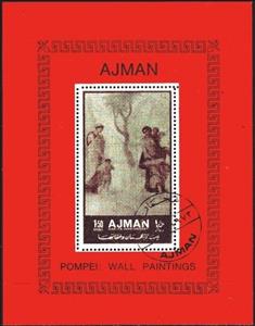 Souvenir Sheet, Women with Children, Ajman,  , Paintings