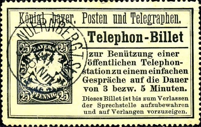 König. bayer. Posten und Telegraphen. - Telephon-Billet