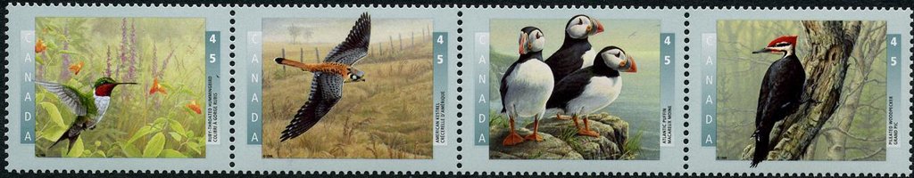 Birds of Canada (1st Series) Strip of 4